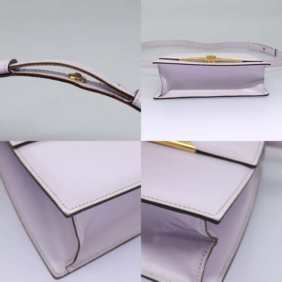 CELINE Hand Bag Leather Purple Gold - Picture 11 of 13